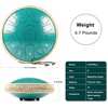 HOPWELL Steel Tongue Drum – 13 Inches 15 Notes Tongue Drum – Hand Pan Drum with Music Book, Handpan Drums Mallets and Carry Bag, D Major (Malachite Green)(Malachite Green)