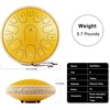 HOPWELL Steel Tongue Drum – 13 Inches 15 Notes Tongue Drum – Hand Pan Drum with Music Book, Handpan Drums Mallets and Carry Bag, D Major (Malachite Green)(Yellow)