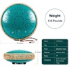 HOPWELL Steel Tongue Drum – 15 Note 12 Inch Tongue Drums – Percussion Instruments – Hand Pan Drum with Music Book, Drum Mallets and Carry Bag, D Major, Malachite Green(Malachite Green)