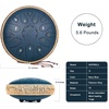 HOPWELL Steel Tongue Drum – 15 Note 12 Inch Tongue Drums – Percussion Instruments – Hand Pan Drum with Music Book, Drum Mallets and Carry Bag, D Major, Malachite Green(Navy Blue)