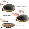 Steel Tongue Drum – HOPWELL 15 Note 14 Inch Tongue Drum – Hand Pan Drums with Music Book, Steel Handpan Drum Mallets and Carry Bag, D Major (Black)(Black)