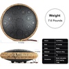 Steel Tongue Drum – HOPWELL 15 Note 14 Inch Tongue Drum – Hand Pan Drums with Music Book, Steel Handpan Drum Mallets and Carry Bag, D Major (Black)(Black)