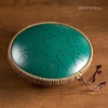 Steel Tongue Drum – HOPWELL 15 Note 14 Inch Tongue Drum – Hand Pan Drums with Music Book, Steel Handpan Drum Mallets and Carry Bag, D Major (Black)(Green)
