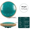 Steel Tongue Drum – HOPWELL 15 Note 14 Inch Tongue Drum – Hand Pan Drums with Music Book, Steel Handpan Drum Mallets and Carry Bag, D Major (Black)(Malachite Green)