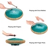 Steel Tongue Drum – HOPWELL 15 Note 14 Inch Tongue Drum – Hand Pan Drums with Music Book, Steel Handpan Drum Mallets and Carry Bag, D Major (Black)(Malachite Green)