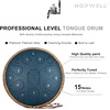 Steel Tongue Drum – HOPWELL 15 Note 14 Inch Tongue Drum – Hand Pan Drums with Music Book, Steel Handpan Drum Mallets and Carry Bag, D Major (Black)(Navy Blue)